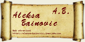 Aleksa Bainović vizit kartica
